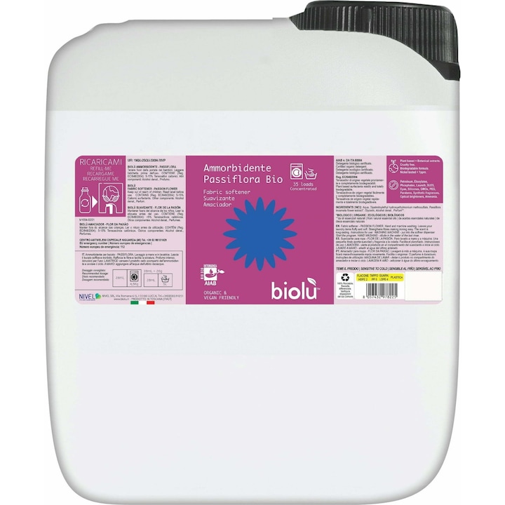 Biolu Mosodai öblítő, Golgotavirág, Koncentrált, BIO, 175 mosás, 5L