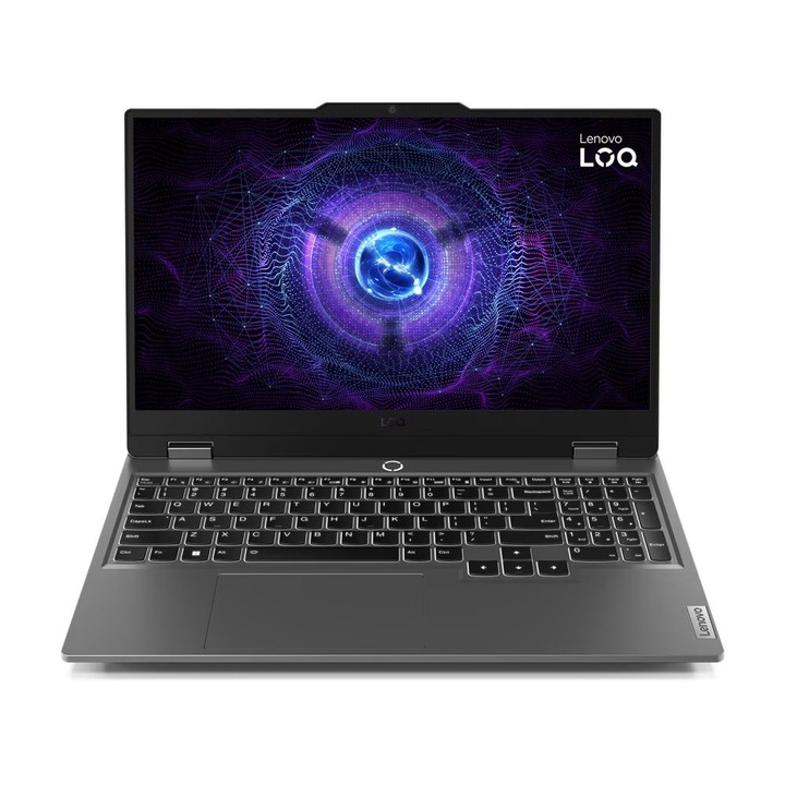 Лаптоп Lenovo LOQ 15AHP9 с AMD Ryzen 5 8645HS (4.3/5.0GHz, 16M), 16 GB, 512GB M.2 NVMe SSD, NVIDIA RTX 3050 6GB GDDR6, Free DOS, Сив