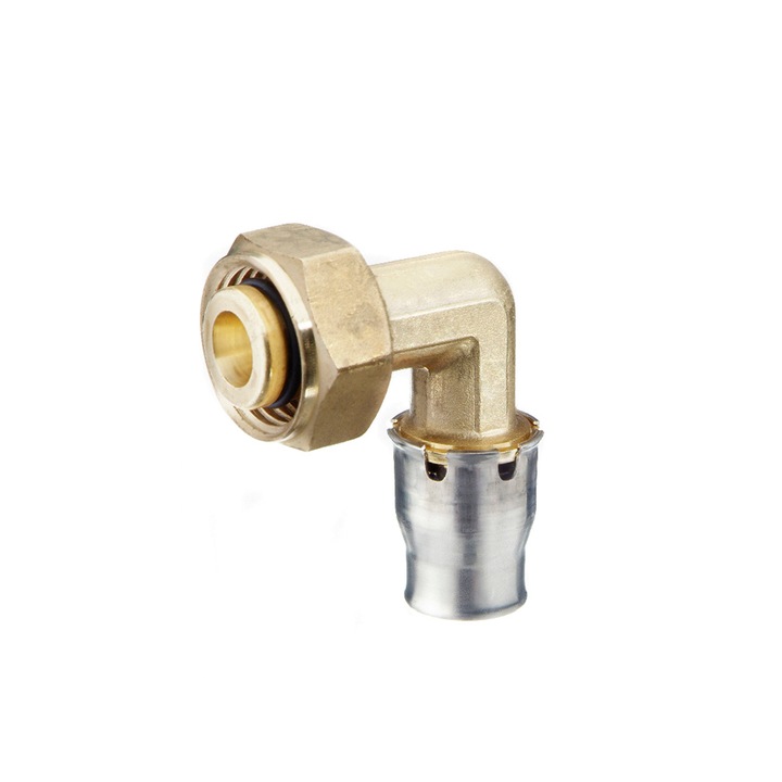 Cot prin impingere (Push-fit) cu filet Geberit pentru vas toaleta incastrat din alama 16 mm - 1/2", FRANKISCHE - ALPEX-PLUS