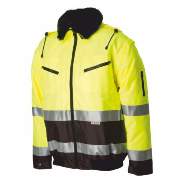 Geaca reflectorizanta de iarna, GR2, Verde, XL