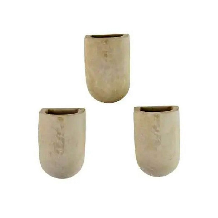 Set 3 ghivece decorative magnetice, Gift Republic, 6 cm x 4 cm x 4 cm, ciment, gri
