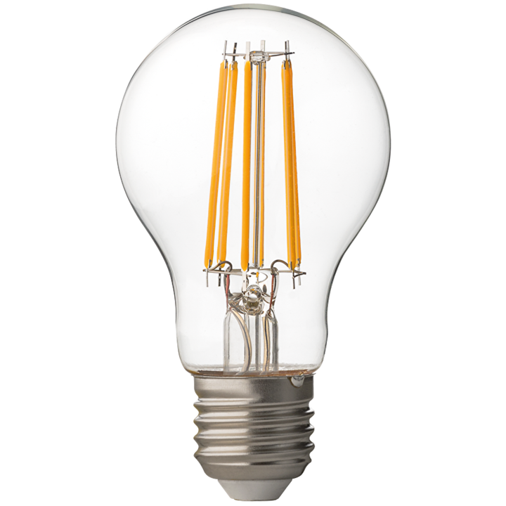 LED Filament крушка, Ultralux, Димираща, 8W, E27, 2700K, 220-240V AC, Топла светлина