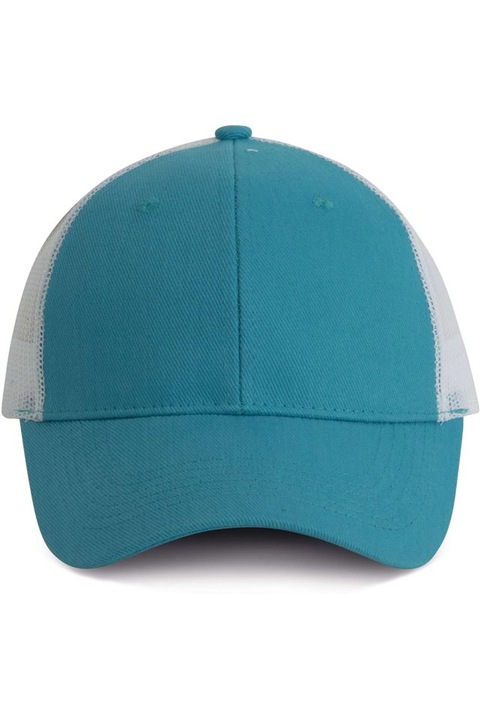 Uniszex sapka, Trucker, 6 paneles - KP158, Fehér/Surf Blue, Univerzális