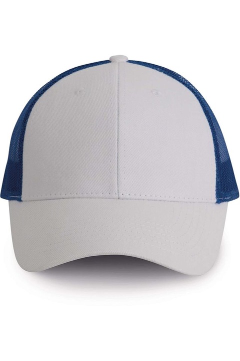Uniszex sapka, Trucker, 6 paneles - KP158, Fehér/Kék, Univerzális