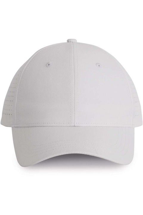 Шапка унисекс, перфорирани панели, 6 панела - KP118, Бял, Универсален