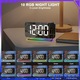 Ceas cu alarma de proiectie, Excitat®, 7" cu proiector rotativ la 180°, lumina de noapte RGB, port pentru incarcator USB C, dimmer automat, negru