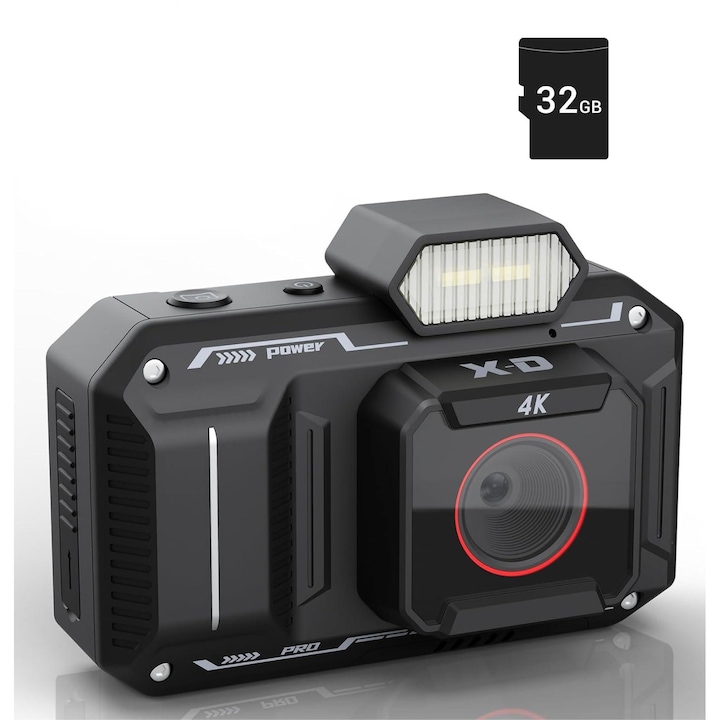 Aparat foto digital, Excitat®, 48MP - Vlog 4K, LCD de 2, 8 inchi, Zoom 18x, Include card SD 32G - Negru