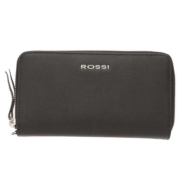 Дамско портмоне Rossi, Черно, 17.5 см