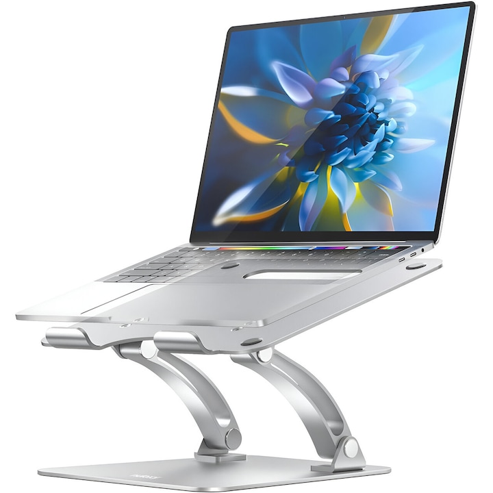 Suport pentru Laptop, eSimplu®, Portabil, pentru Corectare Postura, Inclinabil, Pliabil, Ergonomic, Aluminiu