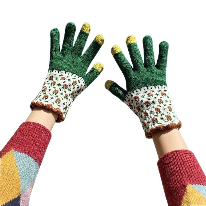 Зимни дамски ръкавици Акрил Многоцветни OneSize