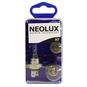 Kit rezerva bec auto cu halogen Neolux H7, 12V Kit rezerva bec auto cu halogen Neolux H7, 12V