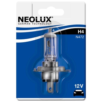 Bec auto cu halogen pentru far Neolux H4 Standard, 12V, 55W, 1 Buc Bec auto cu halogen pentru far Neolux H4 Standard, 12V, 55W, 1 Buc