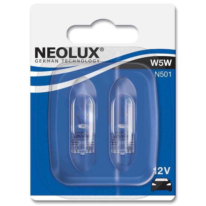 Neolux W5W halogén izzó készlet, 12V, 5W, 2 darab