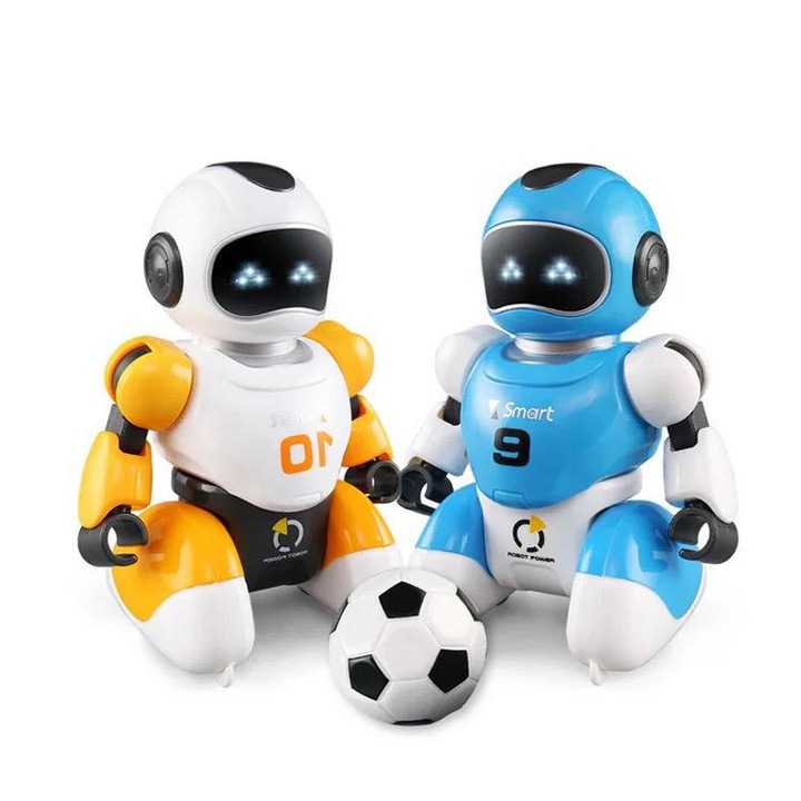 Set Roboti fotbalisti cu telecomanda, minge si poarta de fotbal, 3 ani +