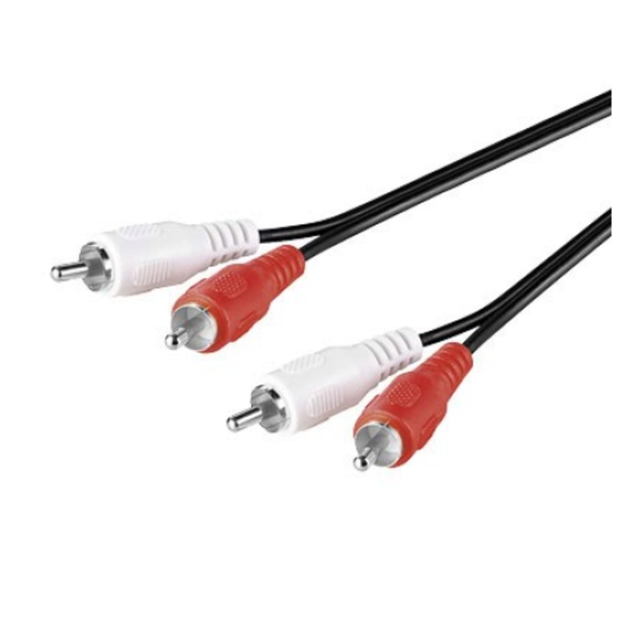 Кабел 2x RCA Goobay, Екраниран, Меден, 5 м