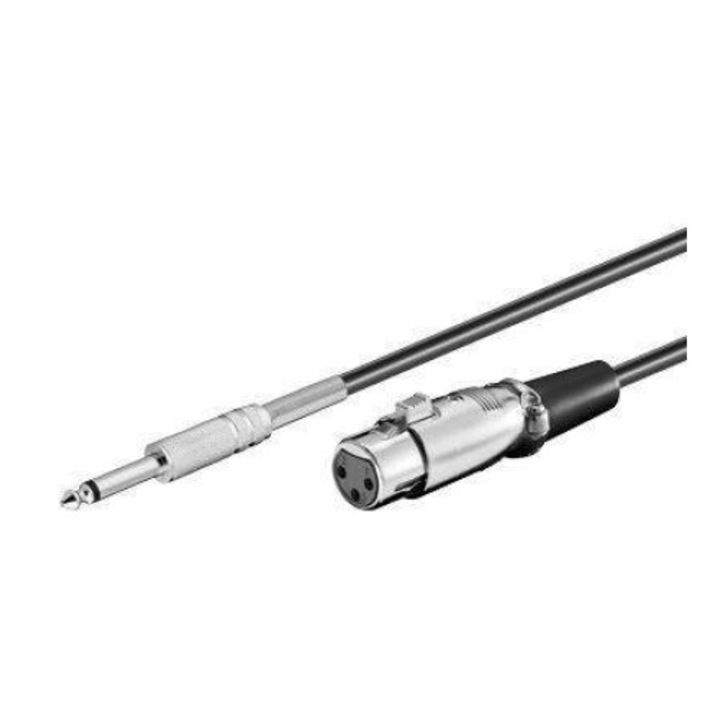 Goobay XLR Átalakító kábel [1x XLR dugó, 3 pólusú - 1x Jack dugó, 6,3 mm-es (mono)] 6 m Fekete, 50710