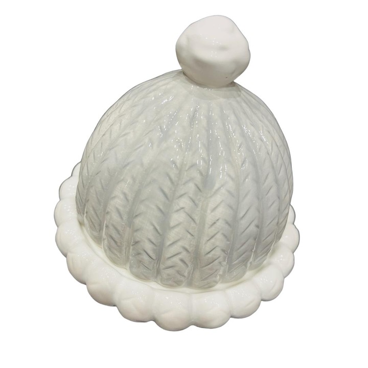 Szürke ünnepi minitányér fedéllel