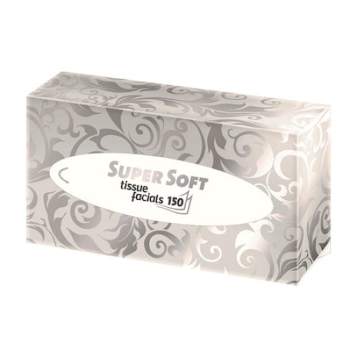 Servetele faciale, Wepa, Supersoft, 2 straturi, albe, 150 buc/cutie