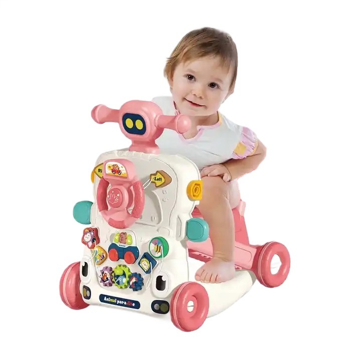 WePro Store 5 az 1-ben multifunkcionális járókeret és járókeret előtéttel, roller üzemmóddal, séta funkcióval, aktivitásközponttal és levehető panellel, zenei billentyűzettel, hangokkal és fényekkel, 6 hónapos kortól, rózsaszín