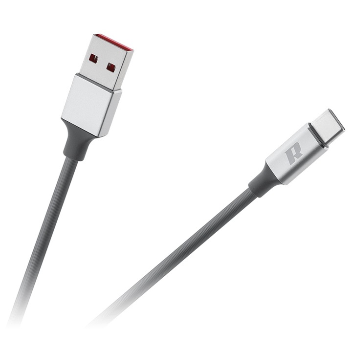 USB 3.0 kábel – USB TYPE C 1 m rugalmas szürke Rebel RB-6011-100-B