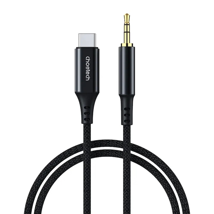 Cablu audio Choetech AUX008 USB-C / mini jack 3.5mm 2m, negru