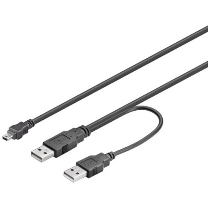 Cablu 2x USB A tata la mini USB tata 0.6m Goobay