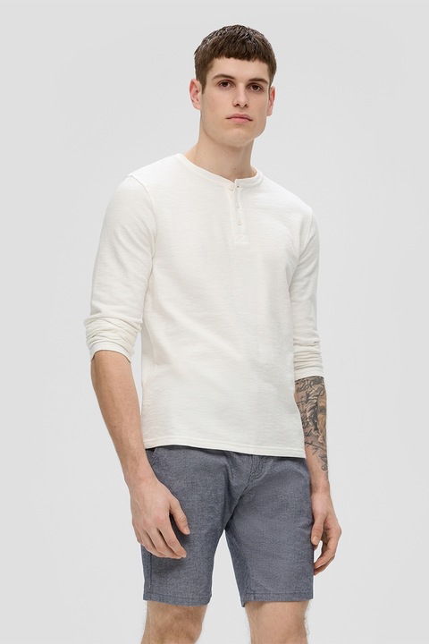 QS, Pantaloni chino scurti cu talie medie, Gri inchis, 33