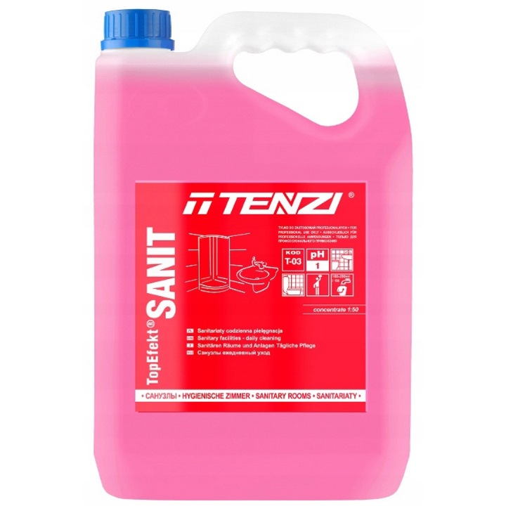 Solutie curatare baie, Tenzi, TopEfekt SANIT, concentrata, parfum floral, 5L