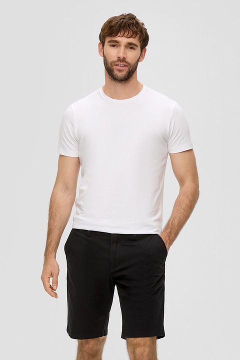 s.Oliver, Rövid pamutnadrág visszahajtott szárvégekkel, Fekete