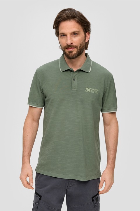 s.Oliver, Tricou polo de bumbac, Verde feriga, S