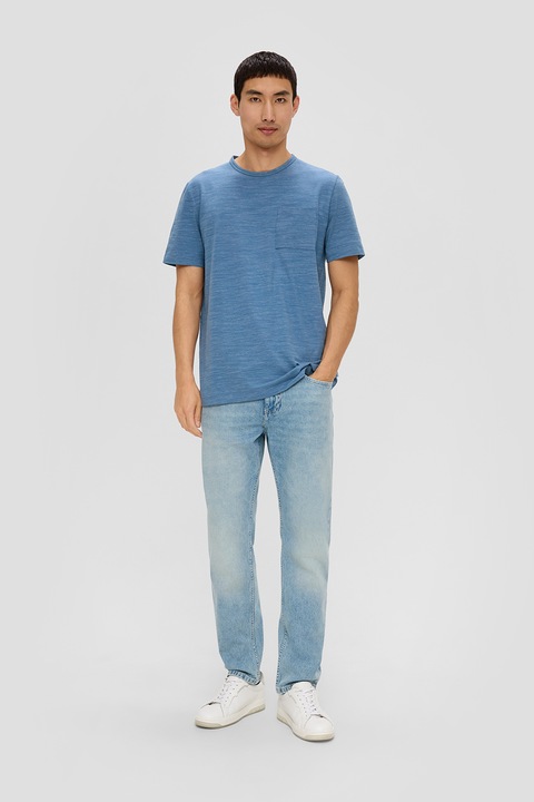 s.Oliver, Pamuttartalmú póló mellzsebbel, Jégkék, S