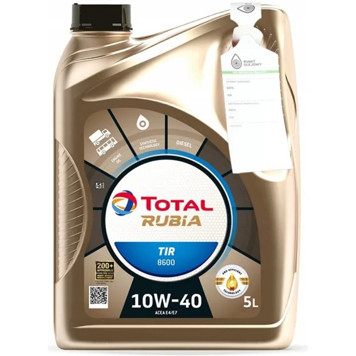 Ulei motor polisintetic TRW TOTAL RUBIA TIR 8600, 10W40, 5L