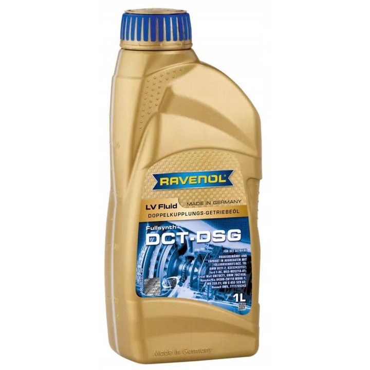 Ulei transmisie RAVENOL LV Fluid DCT-DSG, sintetic, 1L, pentru BMW/Ford/Mercedes/VW