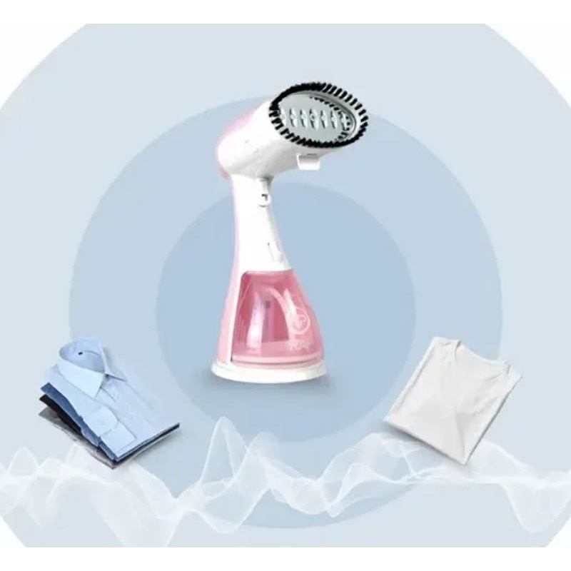 Aparat de calcat vertical cu abur Esino LC 201, 1500 W, 300 ml, Abur 27 gr/min, Alb/Roz