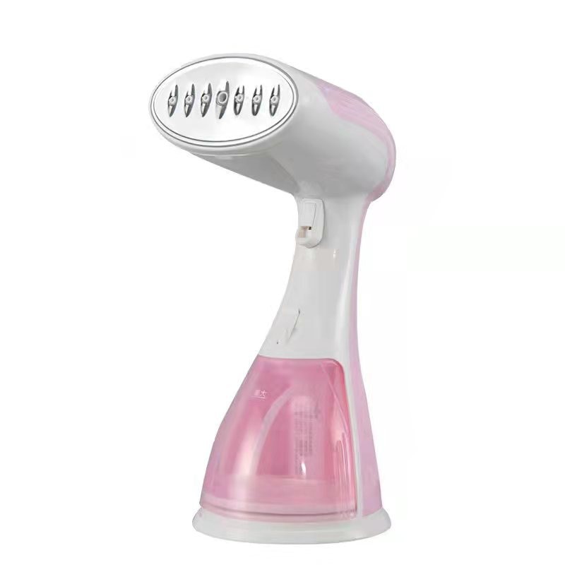 Aparat de calcat vertical cu abur Esino LC 201, 1500 W, 300 ml, Abur 27 gr/min, Alb/Roz