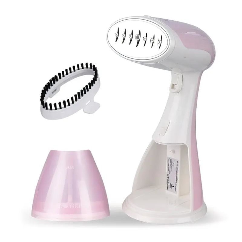 Aparat de calcat vertical cu abur Esino LC 201, 1500 W, 300 ml, Abur 27 gr/min, Alb/Roz