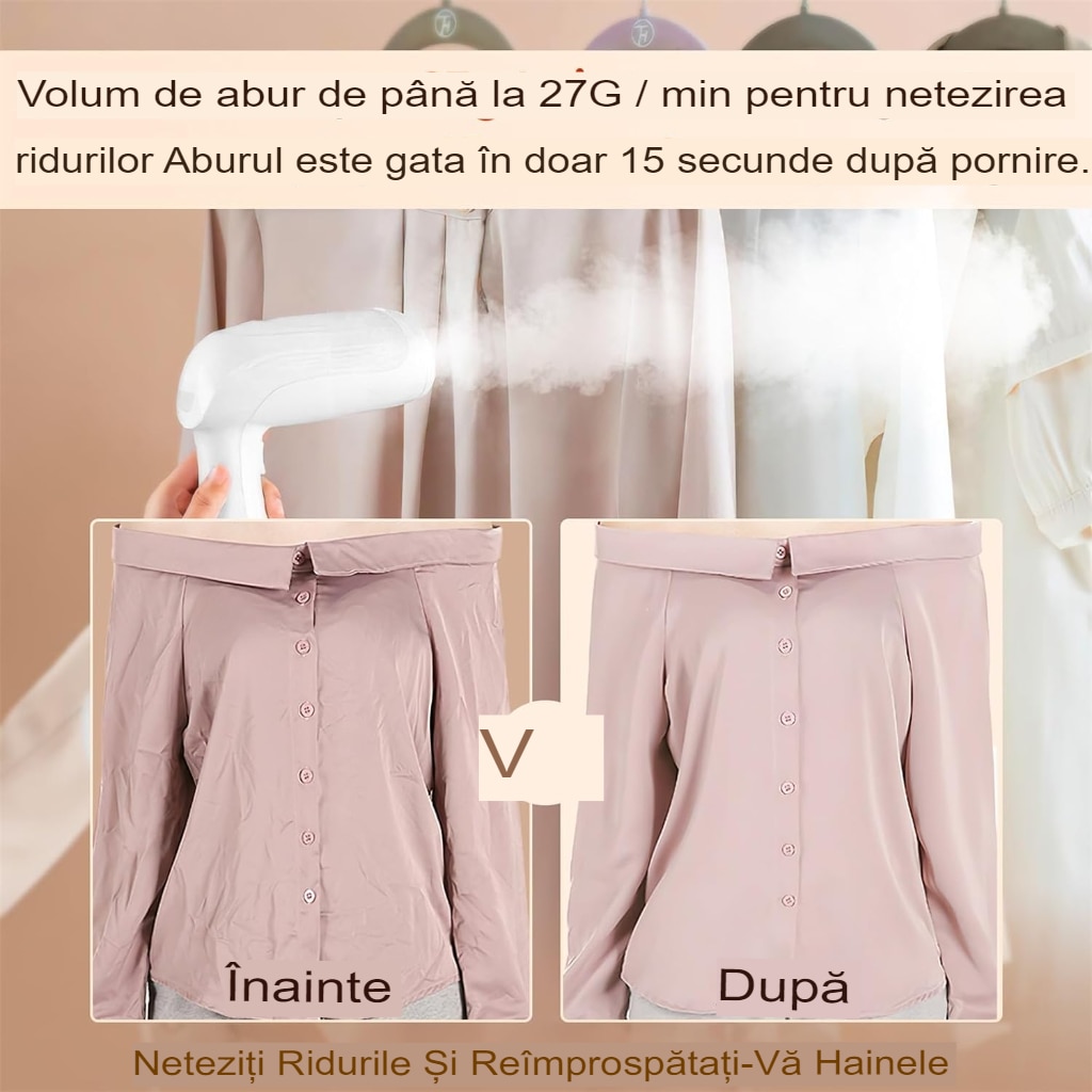 Aparat de calcat vertical cu abur Esino LC 201, 1500 W, 300 ml, Abur 27 gr/min, Alb