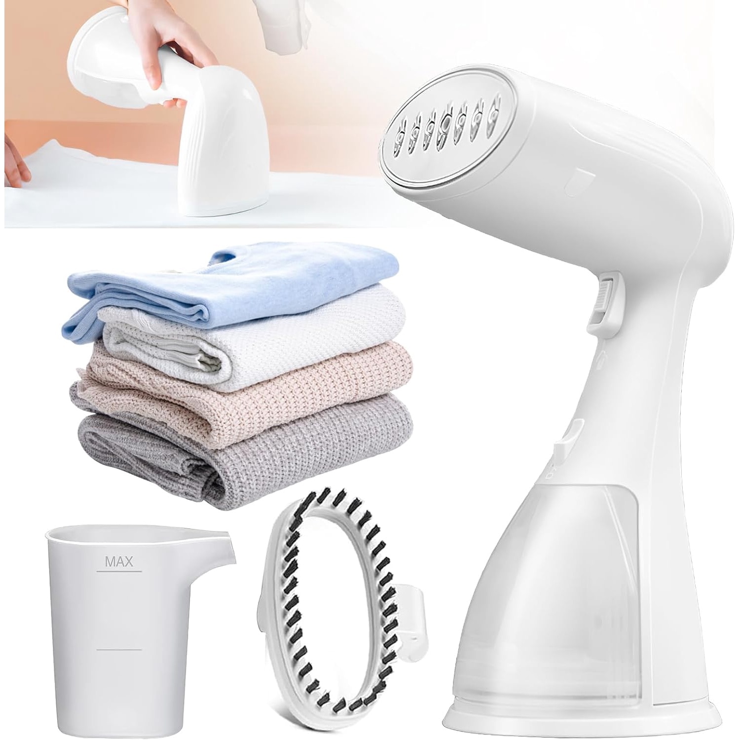 Aparat de calcat vertical cu abur Arvada® LC 201, 1500 W, 300 ml, Abur 27 gr/min, Alb