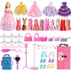 Set de joaca Barbie, WALALLA, dulap de haine pentru papusi, inclusiv haine si diverse accesorii, roz