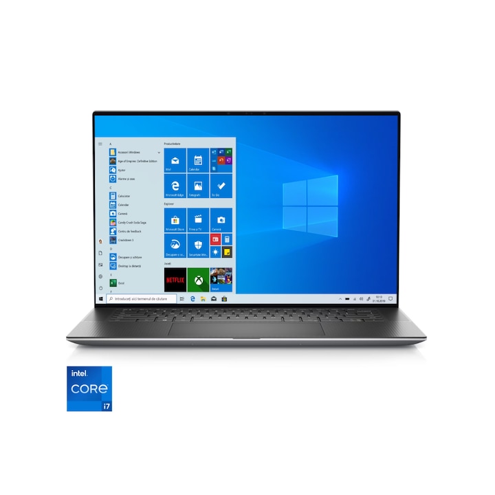 Laptop Dell Precision Workstation 5570 cu procesor Intel® Core™ i7-12800H pana la 4.80 GHz, 15.6", UltraSharp FHD+, 32GB, 512GB SSD M.2, NVIDIA RTX A1000, 4 GB DDR6, Windows 10 Pro