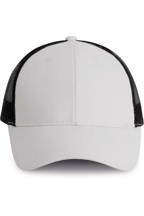 Uniszex sapka, Trucker, 6 paneles - KP158, Fehér/Fekete, Univerzális