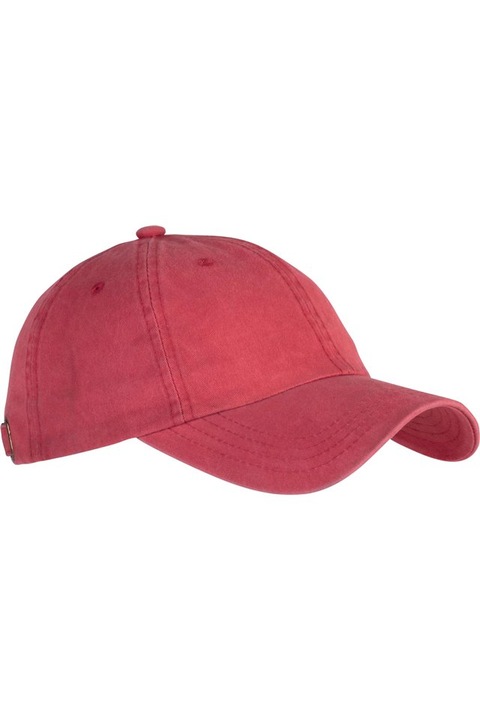 Uniszex sapka, 6 panel, Vintage KP165, piros mosott, univerzális