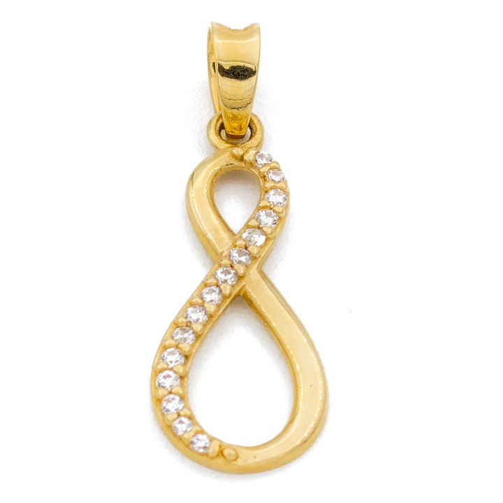 Pandantiv Infinit Aur 14k cu Pietre Zirconia