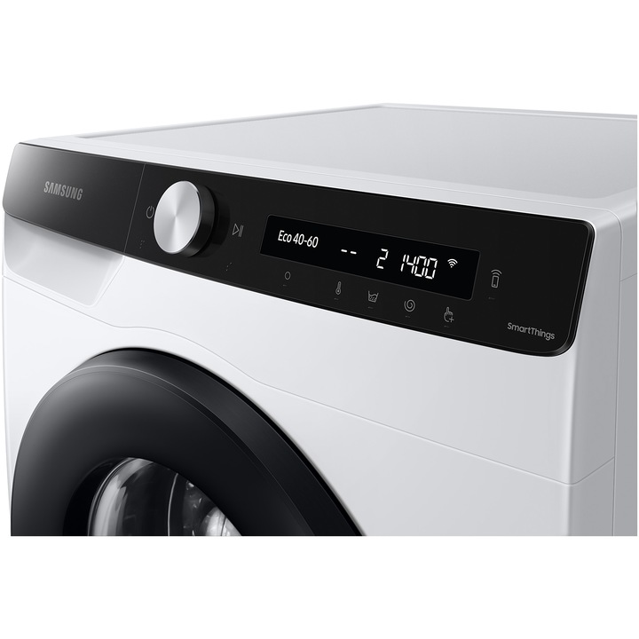 Masina de spalat rufe Samsung WW80T504DAEAS7, 8 kg, 1400 rpm, Clasa A, AI Control, Steam, Eco Bubble, Drum Clean, Motor Digital Inverter, Wifi, AI Energy, Smart Control, Alb
