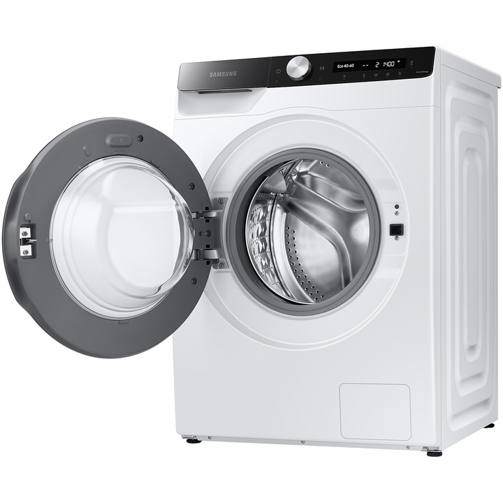 Masina de spalat rufe Samsung WW80T504DAEAS7, 8 kg, 1400 rpm, Clasa A, AI Control, Steam, Eco Bubble, Drum Clean, Motor Digital Inverter, Wifi, AI Energy, Smart Control, Alb