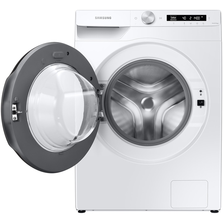 Masina de spalat rufe Samsung WW90T504DAWCS7, 9 kg, 1400 rpm, Clasa A, AI Control, Steam, Eco Bubble, Drum Clean, Motor Digital Inverter, Wifi, AI Energy, Smart Control, Alb