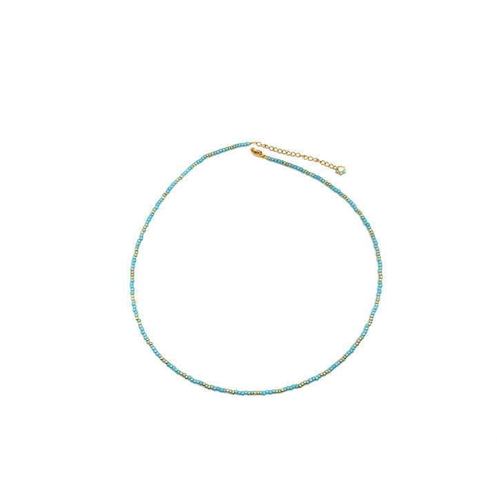 Colier turcoaz miyuki si auriu lucrat manual