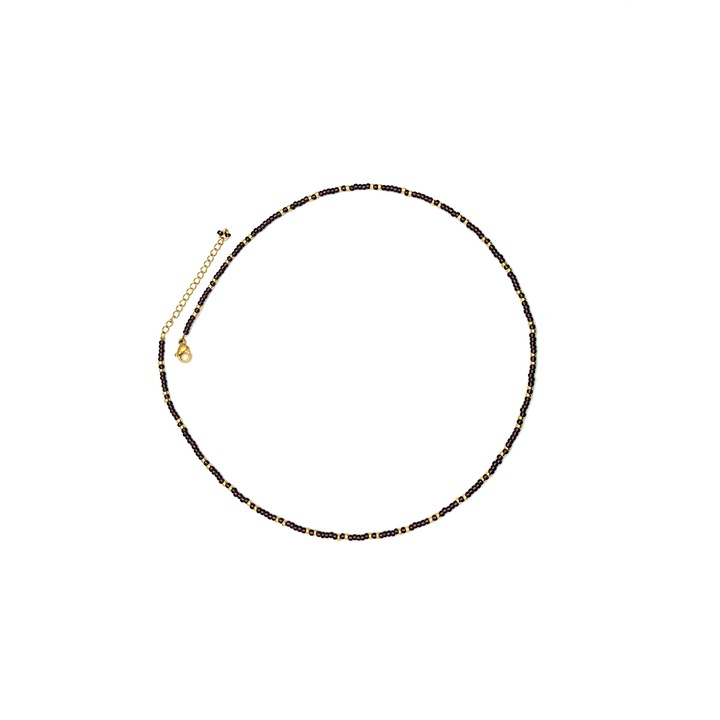 Colier visiniu miyuki si auriu lucrat manual