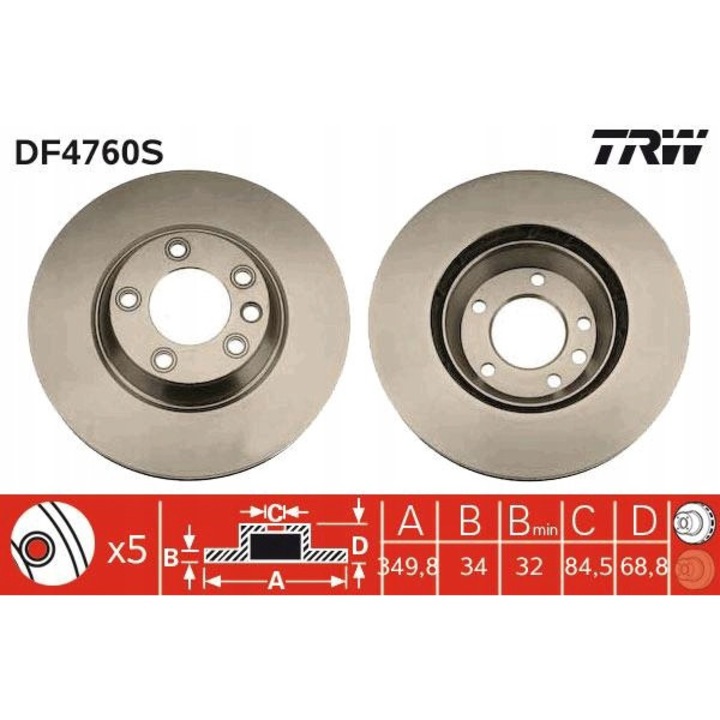 Féktárcsa, TRW, DF4760S