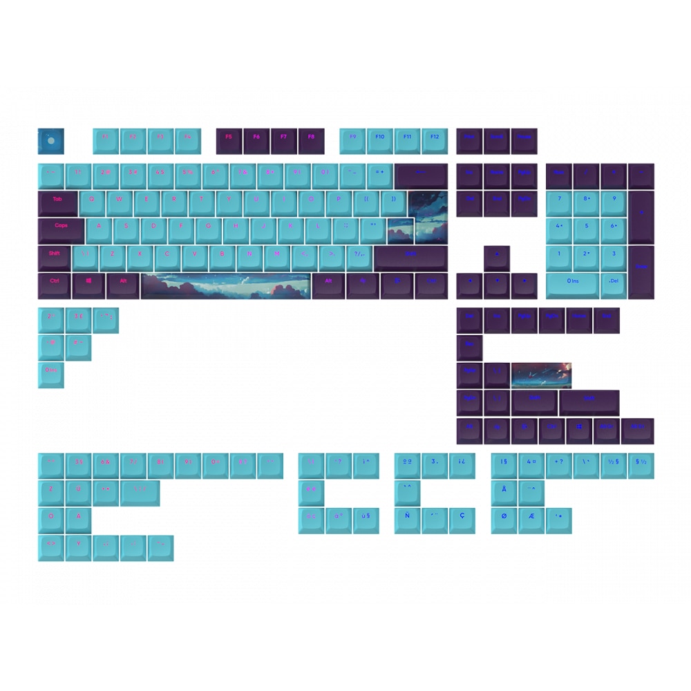 Капачки за механична клавиатура Dark Project - Night Sky за ANSI & ISO ...